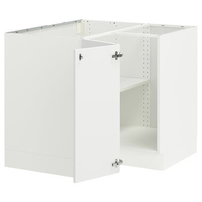 SEKTION Corner base cabinet with shelf, white/Axstad matt white, 38x24x30 "