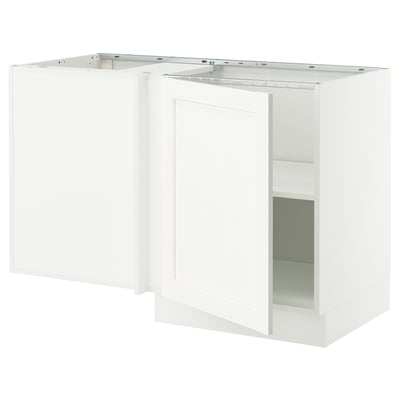 SEKTION Corner base cabinet with shelf, white Enköping/white wood effect, 50x24x30 "