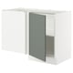 SEKTION Corner base cabinet with shelf, white/Nickebo matt grey-green, 47x24x30 "