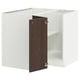 SEKTION Corner base cabinet with shelf, white/Sinarp brown, 38x24x30 "