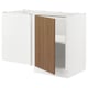 SEKTION Corner base cabinet with shelf, white/Tistorp brown walnut effect, 47x24x30 "