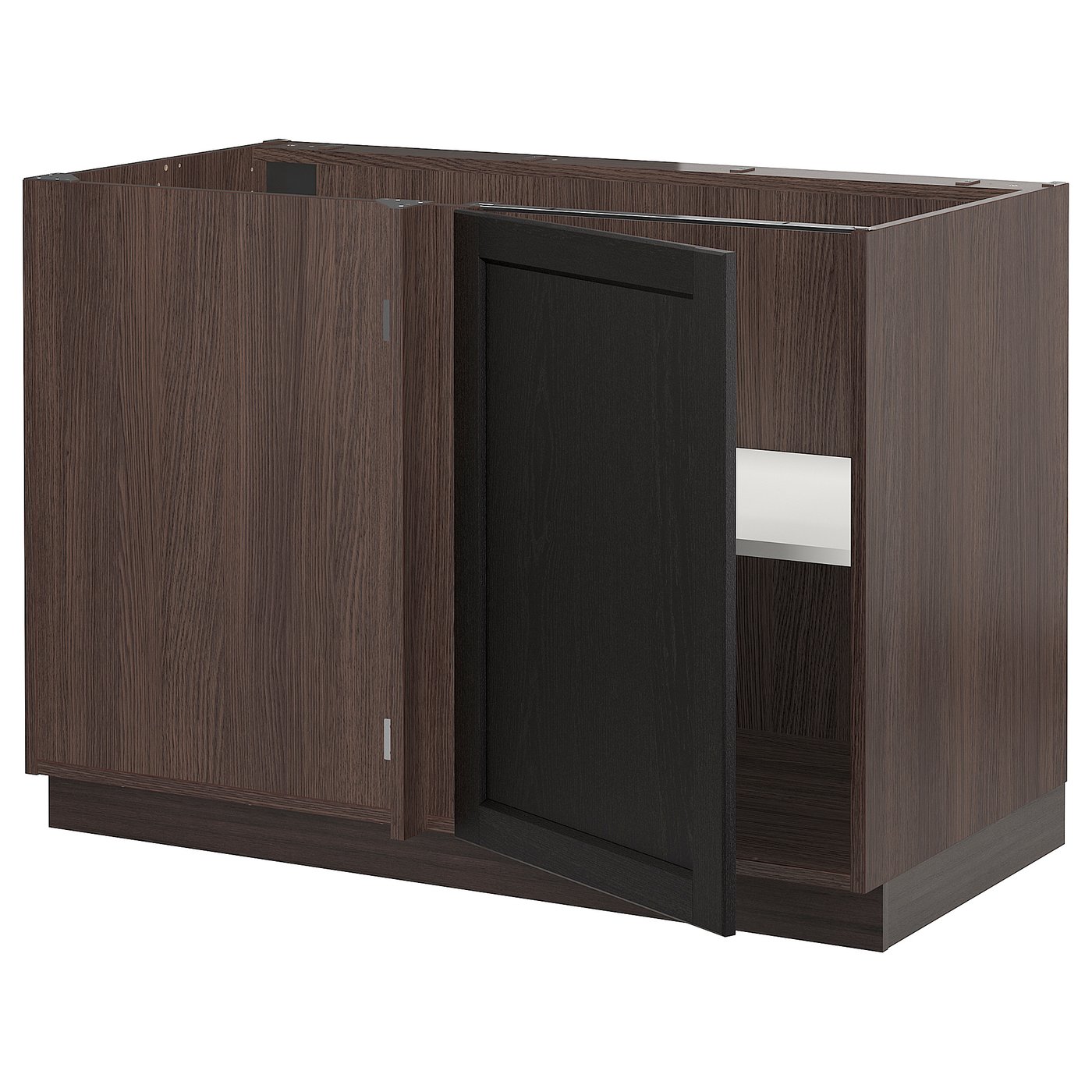 SEKTION Corner base cabinet with shelf - brown, Lerhyttan ...