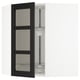 SEKTION Corner wall cab/carousel/glass door, white/Lerhyttan black stained, 26x15x30 "