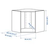SEKTION Corner wall cabinet frame, white, 26x14 3/4x20 "