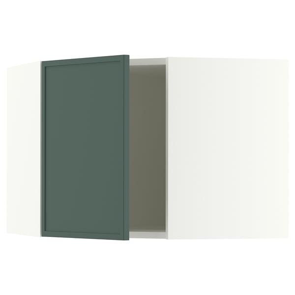 SEKTION Corner wall cabinet, white/Aspudden dark gray-green, 26x15x20 "