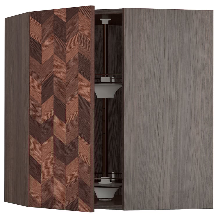 SEKTION Corner wall with carousel, brown Hasslarp/brown right