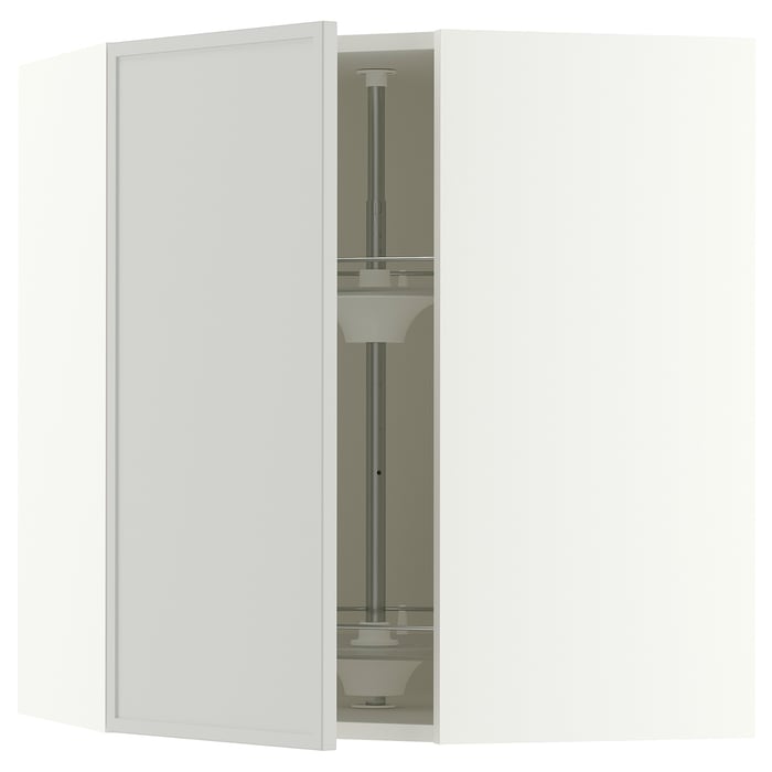 SEKTION corner wall cabinet with carousel, white/Aspudden light gray ...