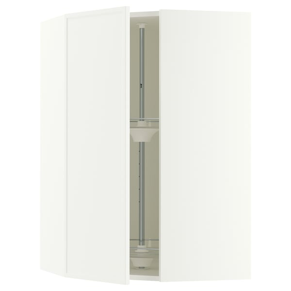 SEKTION Corner wall cabinet with carousel, white/Aspudden matt white, 26x15x40 "
