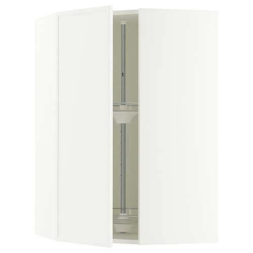 SEKTION Corner wall cabinet with carousel, white/Aspudden matt white, 26x15x40 "
