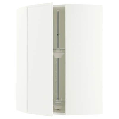 SEKTION Corner wall cabinet with carousel, white/Aspudden matt white, 26x15x40 "
