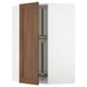 SEKTION Corner wall cabinet with carousel, white Enköping/brown walnut effect, 26x15x40 "