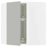 SEKTION Corner wall cabinet with carousel, white/Havstorp light gray, 26x15x30 "