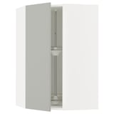 SEKTION Corner wall cabinet with carousel, white/Havstorp light gray, 26x15x40 "