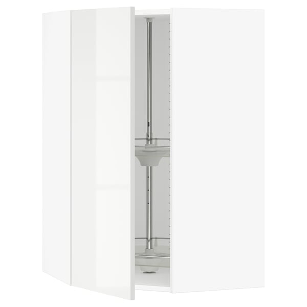 SEKTION Corner wall cabinet with carousel, white/Ringhult white, 26x15x40 "