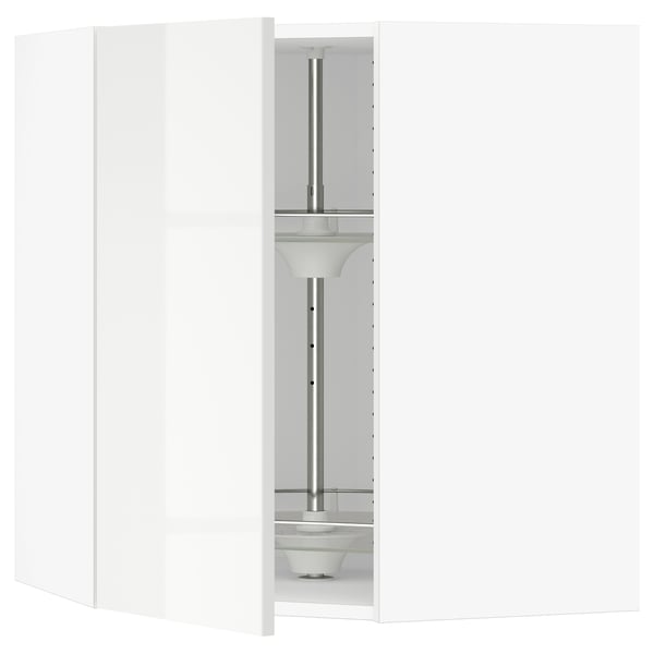 SEKTION Corner wall cabinet with carousel, white/Ringhult white, 26x15x30 "