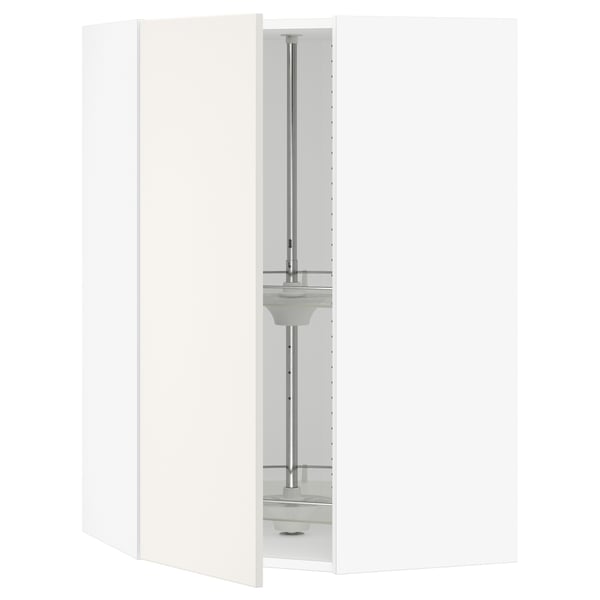 SEKTION Corner wall cabinet with carousel, white/Veddinge white, 26x15x40 "