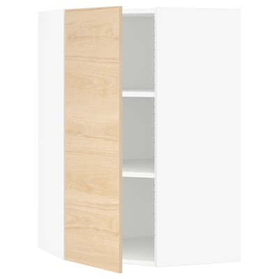SEKTION Corner wall cabinet with shelves, white/Askersund light ash effect, 26x15x40 "