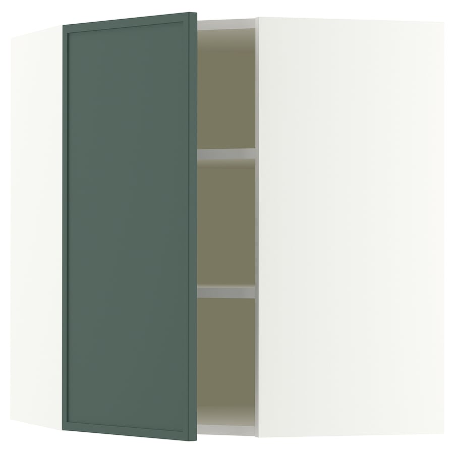 SEKTION corner wall cabinet with shelves, white/Aspudden dark gray ...