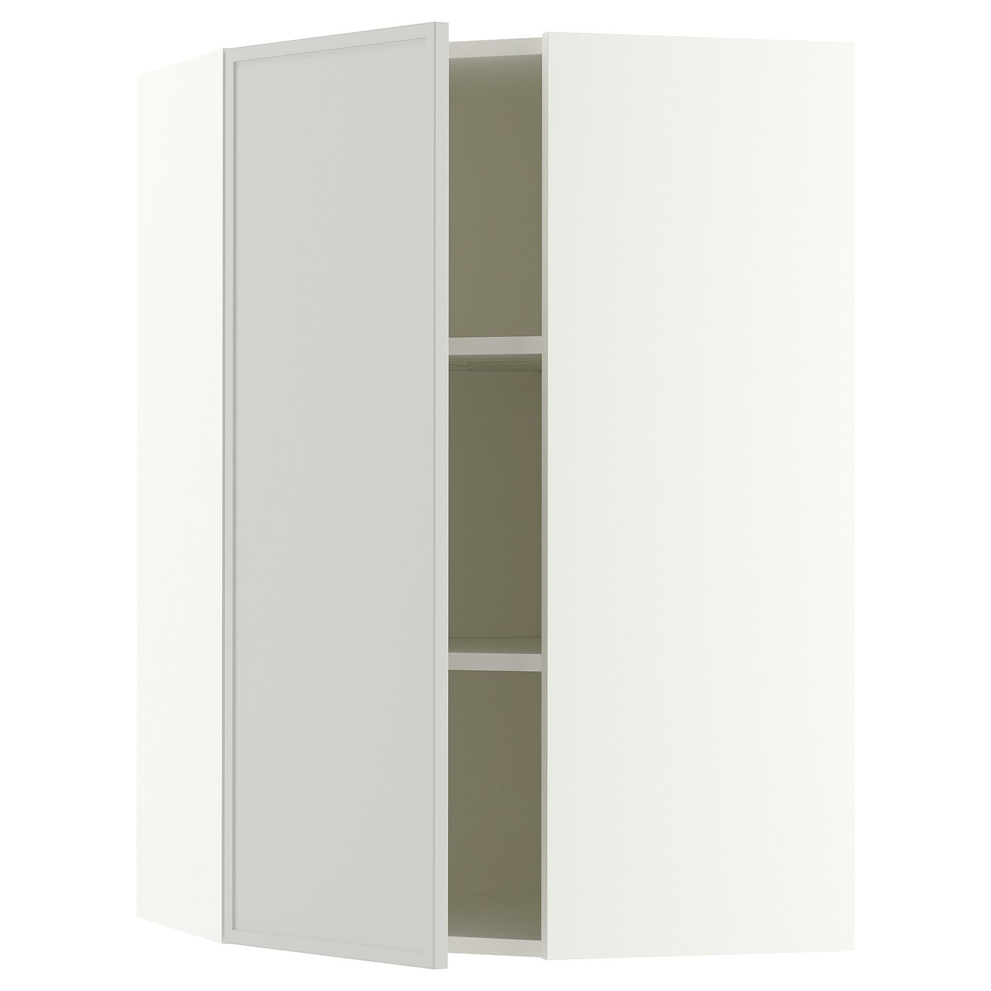 SEKTION corner wall cabinet with shelves, white/Aspudden light gray ...
