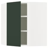 SEKTION Corner wall cabinet with shelves, white/Havstorp deep green, 26x15x30 "