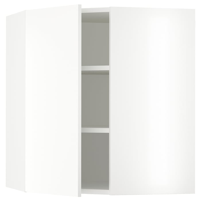 SEKTION corner wall with shelves, white/Vallstena white
