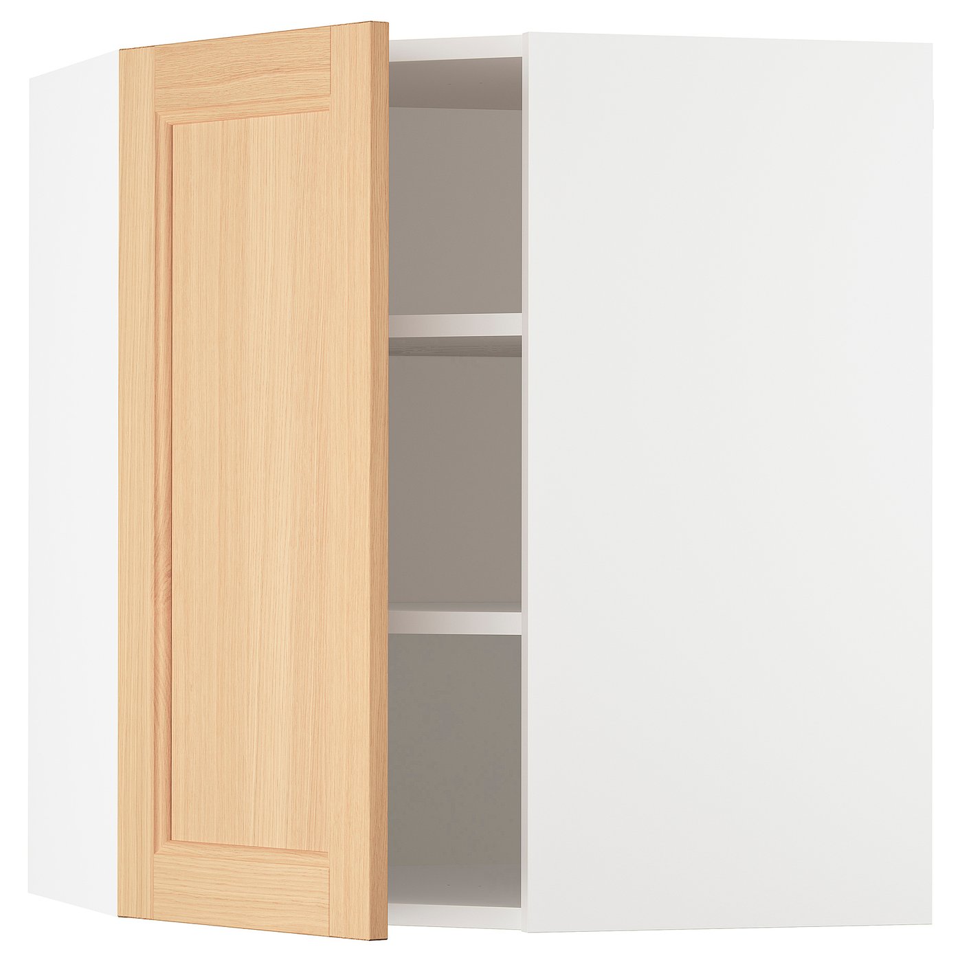 SEKTION corner wall cabinet with shelves, white/Vedhamn oak, 66x37x76 ...