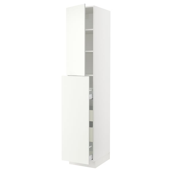 SEKTION Hc w p-o func 4drw/1dr/2shlv, white/Vallstena white, 18x24x90 "