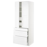 SEKTION High cab w 2 drs/3 fronts/5 drawers, white/Axstad matt white, 30x24x80 "