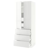 SEKTION High cab w 2 drs/3 fronts/5 drawers, white/Ringhult white, 30x24x80 "