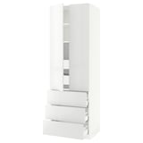 SEKTION High cab w 2 drs/3 fronts/5 drawers, white/Ringhult white, 30x24x90 "
