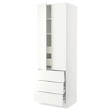 SEKTION High cab w 2 drs/3 fronts/5 drawers, white/Vallstena white, 30x24x90 "