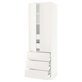 SEKTION High cab w 2 drs/3 fronts/5 drawers, white/Veddinge white, 30x24x90 "
