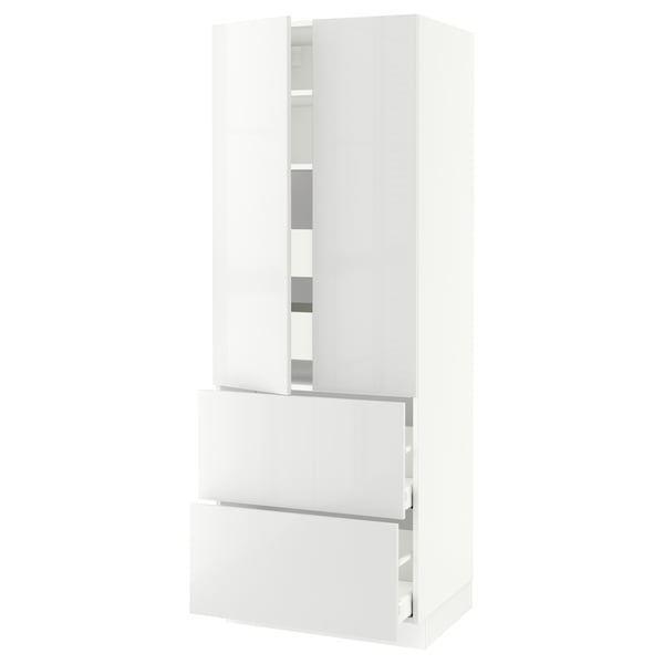 SEKTION High cab w 2drs/2 fronts/4 drawers, white/Ringhult white, 30x24x80 "