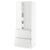 SEKTION High cab w 2drs/2 fronts/4 drawers, white/Ringhult white, 30x24x80 "