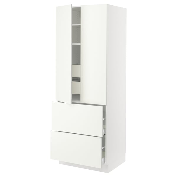 SEKTION High cab w 2drs/2 fronts/4 drawers, white/Vallstena white, 30x24x80 "