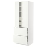 SEKTION High cab w 2drs/2 fronts/4 drawers, white/Vallstena white, 30x24x80 "