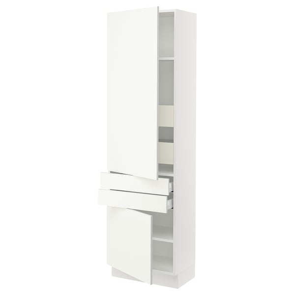 SEKTION High cab w 2drs/2 fronts/4 drawers, white/Vallstena white, 24x15x80 "