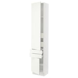 SEKTION High cab w 2drs/2 fronts/4 drawers, white/Vallstena white, 18x15x90 "