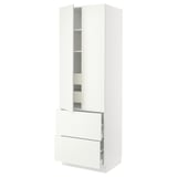 SEKTION High cab w 2drs/2 fronts/4 drawers, white/Vallstena white, 30x24x90 "