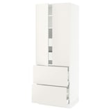 SEKTION High cab w 2drs/2 fronts/4 drawers, white/Veddinge white, 30x24x80 "