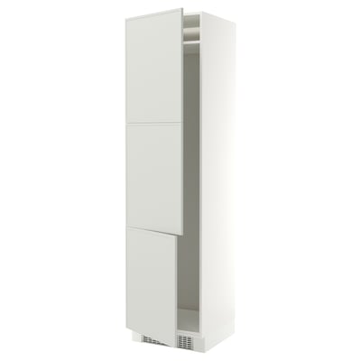 SEKTION High cabinet for fridge/freezer, white/Aspudden light gray, 24x24x90 "