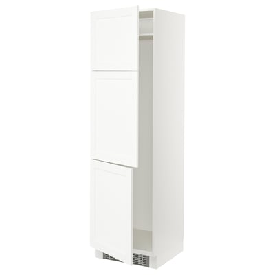 SEKTION High cabinet for fridge/freezer, white Enköping/white wood effect, 24x24x80 "