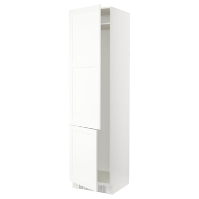 SEKTION High cabinet for fridge/freezer, white Enköping/white wood effect, 24x24x90 "