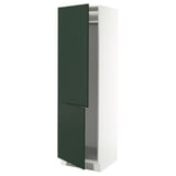 SEKTION High cabinet for fridge/freezer, white/Havstorp deep green, 24x24x80 "