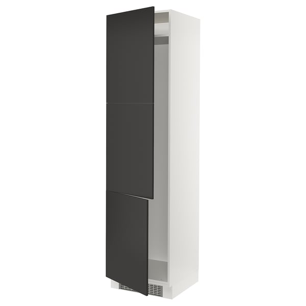 SEKTION High cabinet for fridge/freezer, white/Nickebo matt anthracite, 24x24x90 "