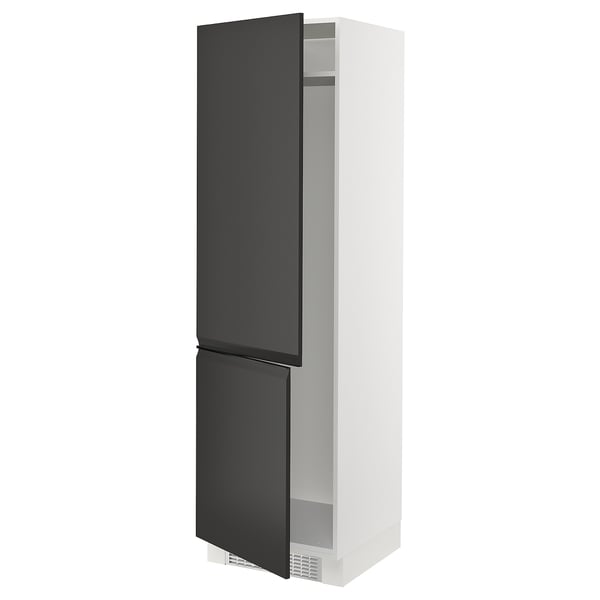SEKTION High cabinet for fridge/freezer, white/Upplöv matt anthracite, 24x24x80 "
