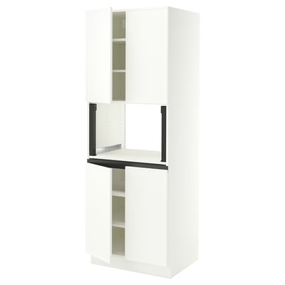 SEKTION High cabinet for micro w 4 doors, white/Aspudden matt white, 30x24x80 "