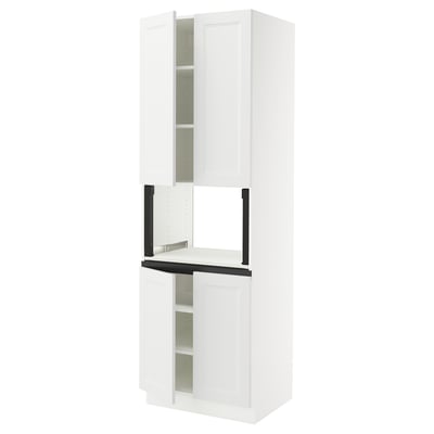 SEKTION High cabinet for micro w 4 doors, white/Axstad matt white, 30x24x90 "