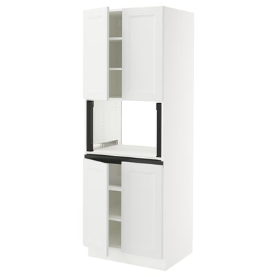 SEKTION High cabinet for micro w 4 doors, white/Axstad matt white, 30x24x80 "