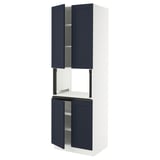 SEKTION High cabinet for micro w 4 doors, white Axstad/matte blue, 30x24x90 "